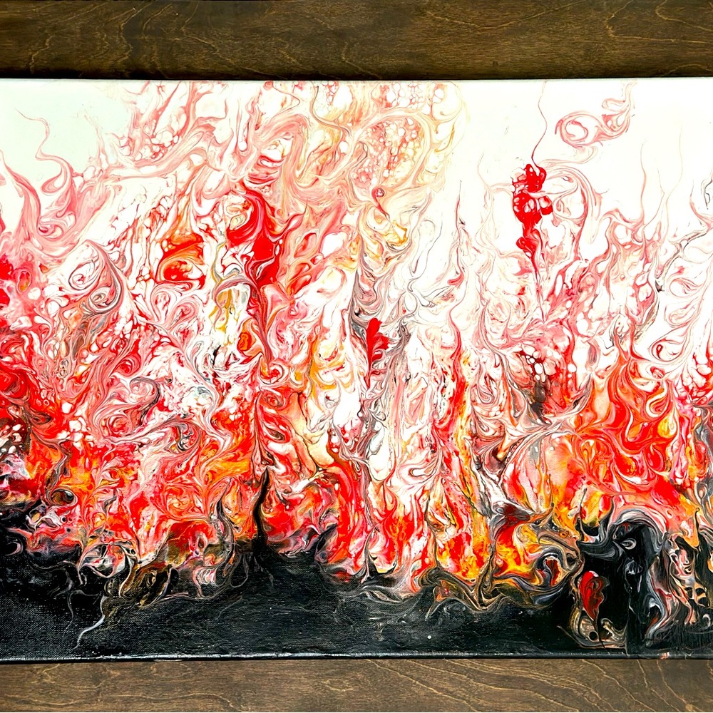 Abstract Acrylic pour artwork